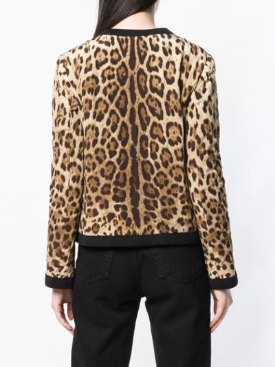 leopard print quilted jacket