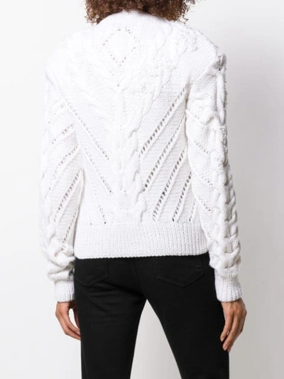 Shop Almaz Cable Knit Cardigan In White