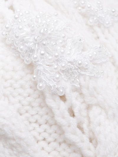 Shop Almaz Cable Knit Cardigan In White