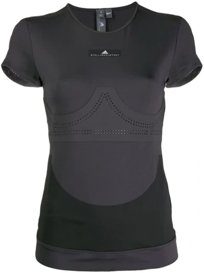 Shop Adidas By Stella Mccartney Fitted Performance T-shirt In Black