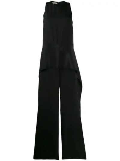 Shop Stella Mccartney Draped Fringed Jumpsuit In Black