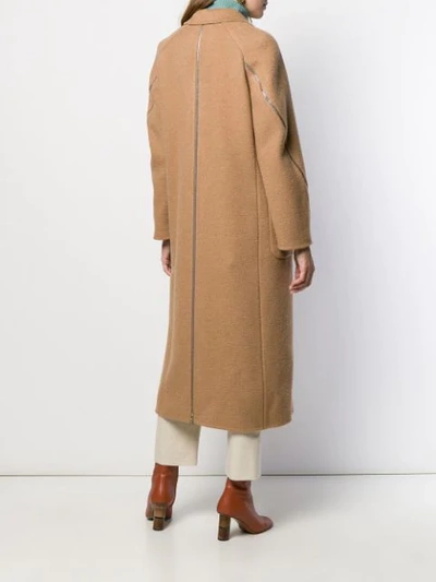 Shop Fendi Double-breasted Coat In Neutrals