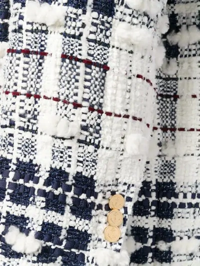 Shop Thom Browne Oversized Tartan Sack Jacket In White