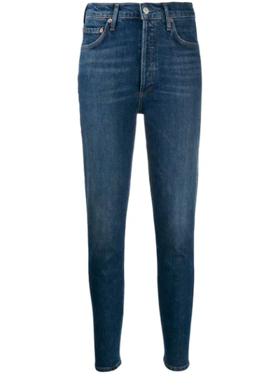 Shop Agolde Skinny Fit Jeans In Blue