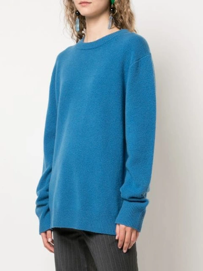 Shop Tibi Airy Sweater In Blue