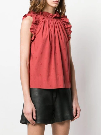 Shop Ulla Johnson Frilled Sleeveless Top In Red