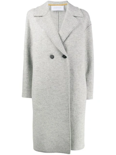 Harris Wharf London Double-breasted Fitted Coat In Grey