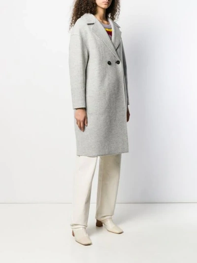 Harris Wharf London Double-breasted Fitted Coat In Grey