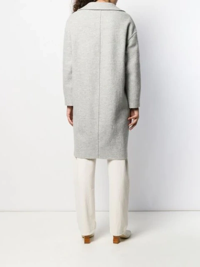 Harris Wharf London Double-breasted Fitted Coat In Grey