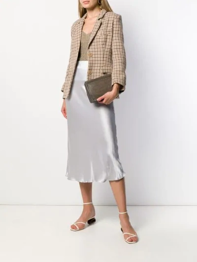 Shop Bec & Bridge Metallic Midi Skirt In Grey