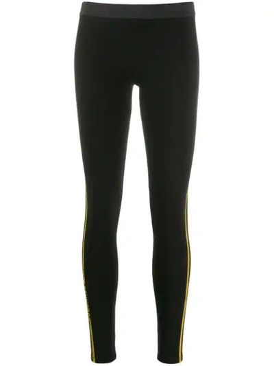 Shop Dsquared2 Printed Logo Leggings In Black