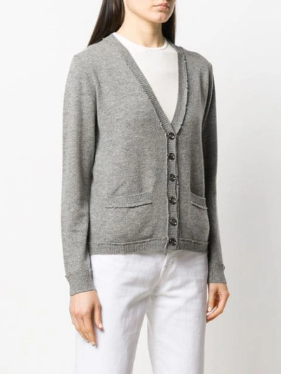 Shop Allude V-neck Knitted Cardigan In 83 Grey