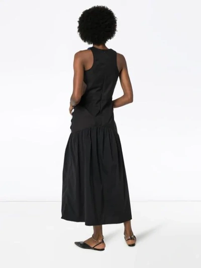 Shop Markoo Fancy Wool Cut-out Long Dress In Black