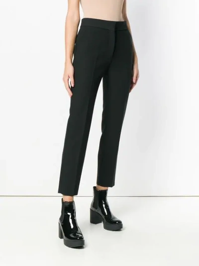 Shop Msgm Classic Cropped Trousers In Black