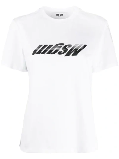 Shop Msgm Logo Printed T-shirt In White