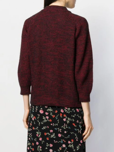 Shop Bellerose Chunky Knit Cardigan In Red