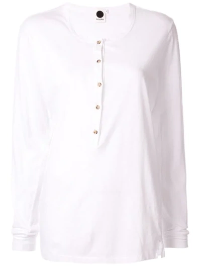 Shop Bassike Slim Fit Longline Jersey Top In White