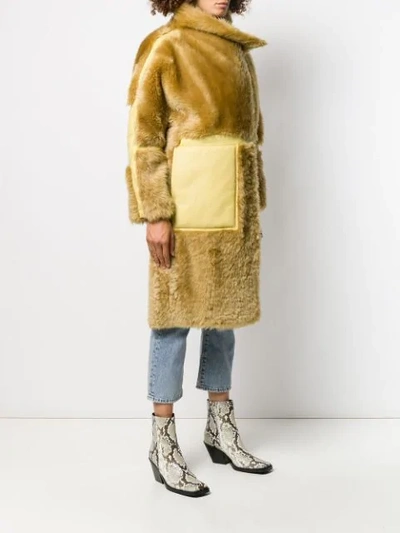 Shop Acne Studios Single Breasted Shearling Coat In Neutrals