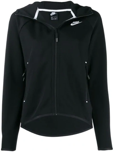 Shop Nike Zip-up Cape Hoodie In Black