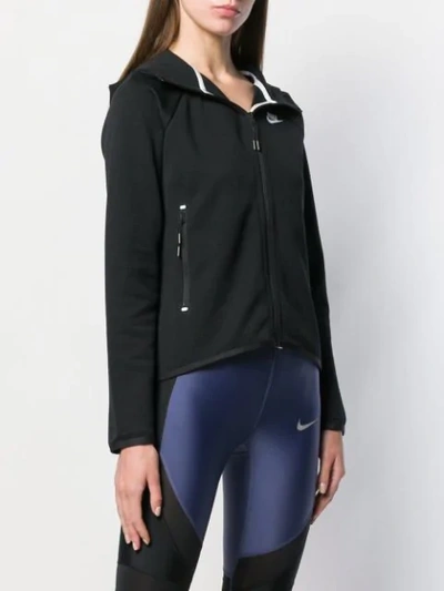 Shop Nike Zip-up Cape Hoodie In Black