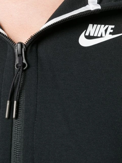 Shop Nike Zip-up Cape Hoodie In Black