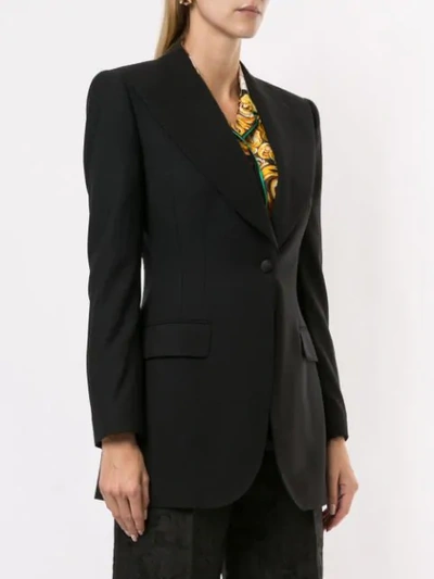 Shop Dolce & Gabbana Fitted Single-breasted Blazer In Black