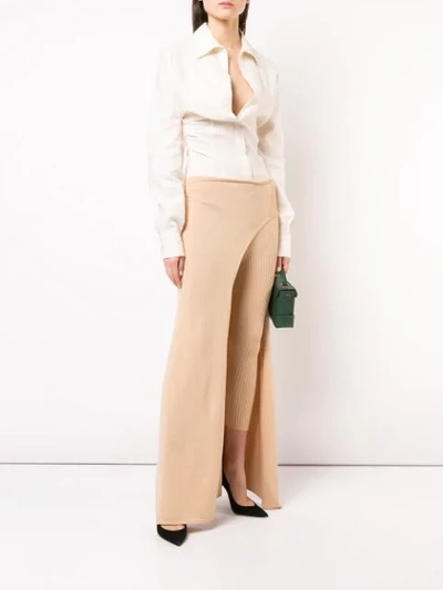 Shop Jacquemus Asymmetric Legging-skirt - Neutrals