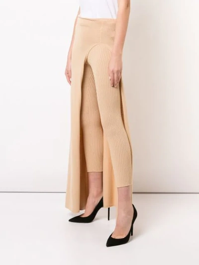 Shop Jacquemus Asymmetric Legging-skirt - Neutrals