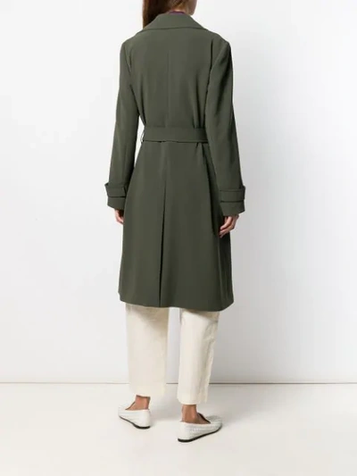 Shop Theory Belted Trench Coat In Green
