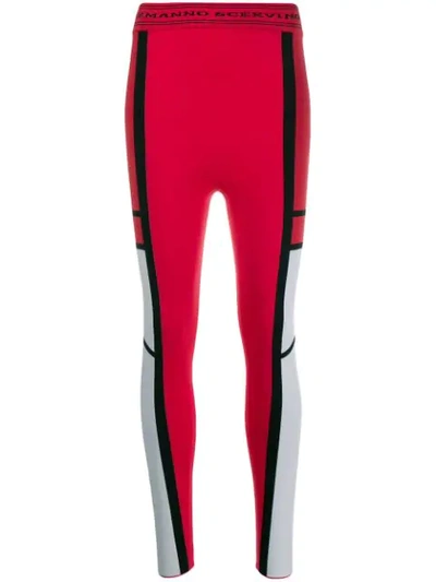 Shop Ermanno Scervino Logo Lined Leggings In Red