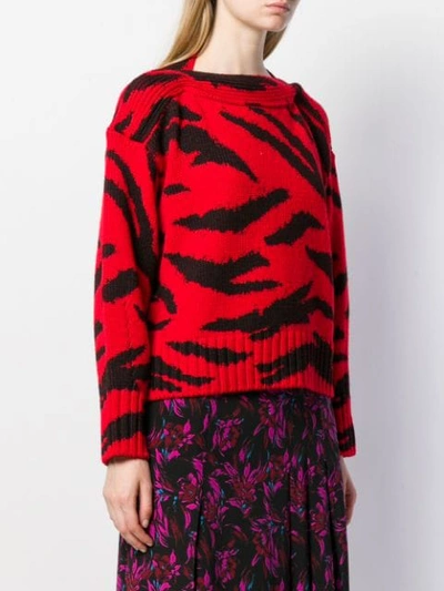 Shop Philosophy Di Lorenzo Serafini Animal Pattern Wool Sweater In Red