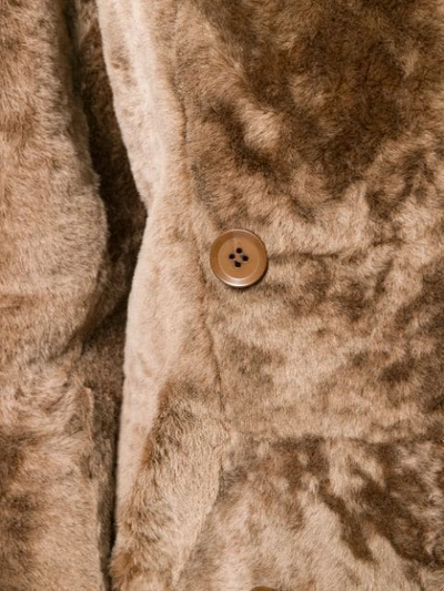 Shop Sword 6.6.44 Double Breasted Shearling Coat In Brown