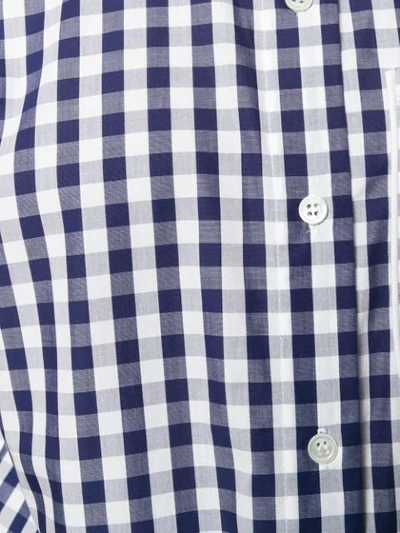 Shop Jw Anderson Gingham Scarf Shirt In Blue