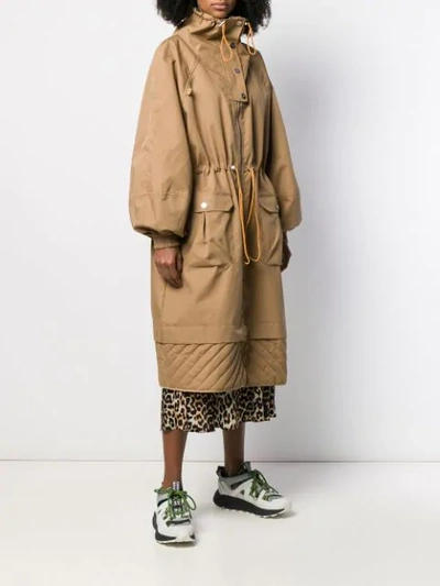 Shop Ganni Oversized Coat In Brown