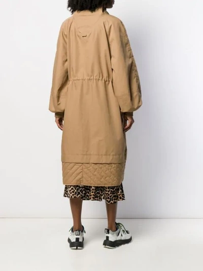 Shop Ganni Oversized Coat In Brown