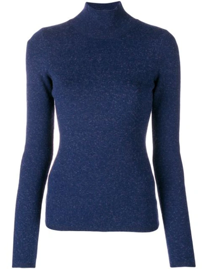 Shop Victoria Beckham Slub Signature Knit Top - Blue