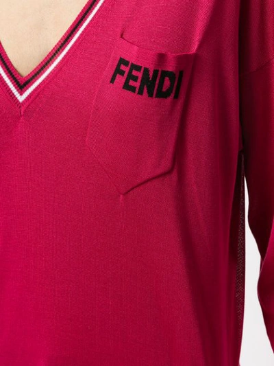 Shop Fendi V In Red