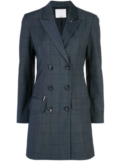 Shop Tibi Windowpane Blazer Dress In Grey