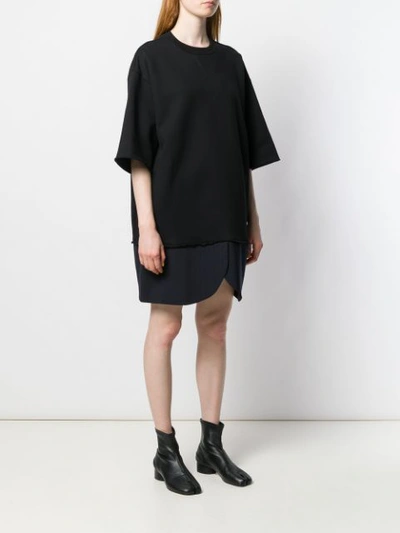 Shop Mm6 Maison Margiela Oversized T-shirt Dress In Black