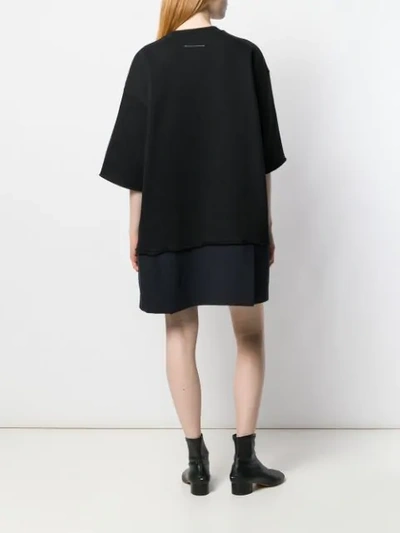 Shop Mm6 Maison Margiela Oversized T-shirt Dress In Black