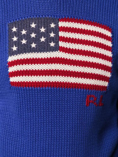 Shop Polo Ralph Lauren American Flag Jumper In Blue