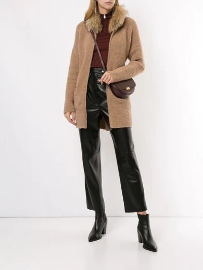 Shop Fabiana Filippi Fur Collar Coat In Vr2