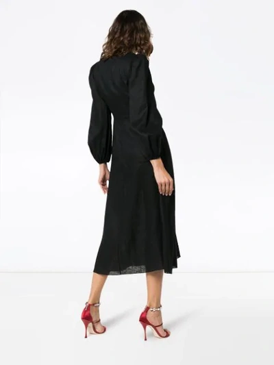 Shop Zimmermann Wayfarer Ring Detail Long Sleeve Dress In Black