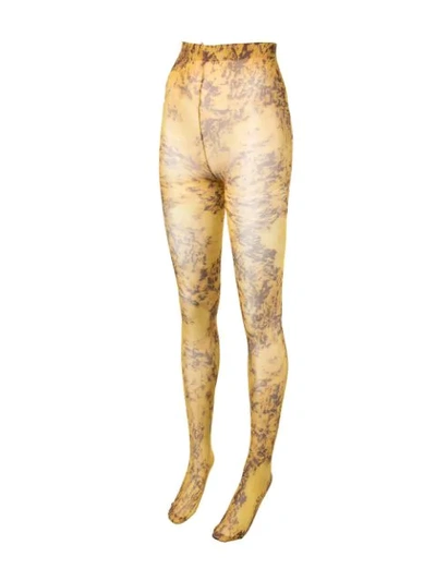 Shop Richard Quinn All-over Print Sock Leggings In Yellow