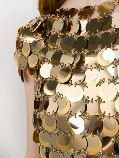 Shop Paco Rabanne Disc Dress In Gold