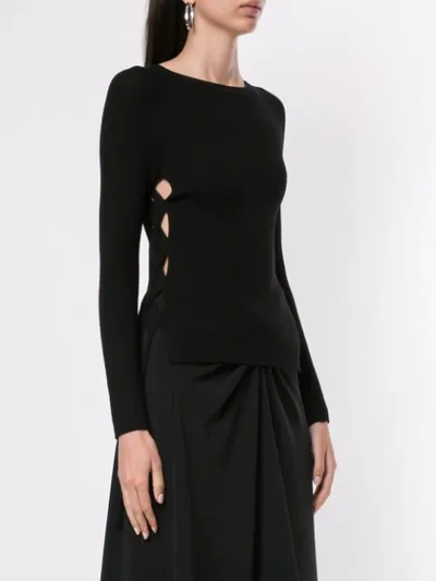 Shop Dion Lee Cut Out Sweater In Black