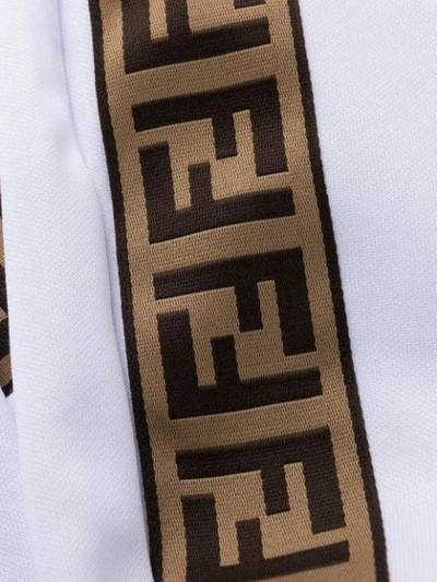 Shop Fendi Ff Motif Side-logo Track Pants In White