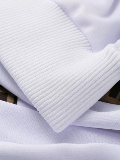 Shop Fendi Ff Motif Side-logo Track Pants In White