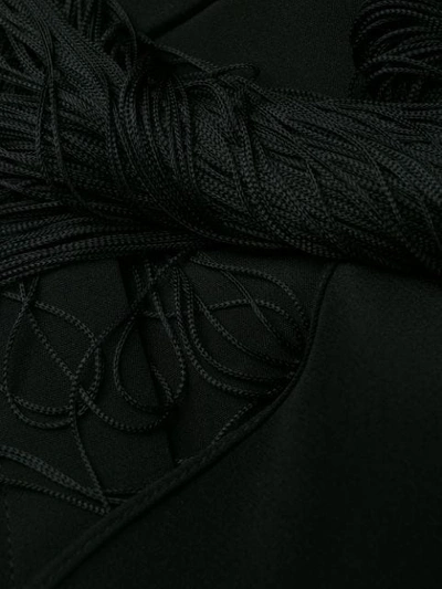 Shop Stella Mccartney Fringed Tie Waist Palazzo Trousers In Black