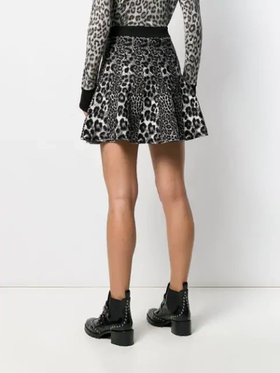 Shop Michael Michael Kors Leopard Print Mini Skirt In Grey